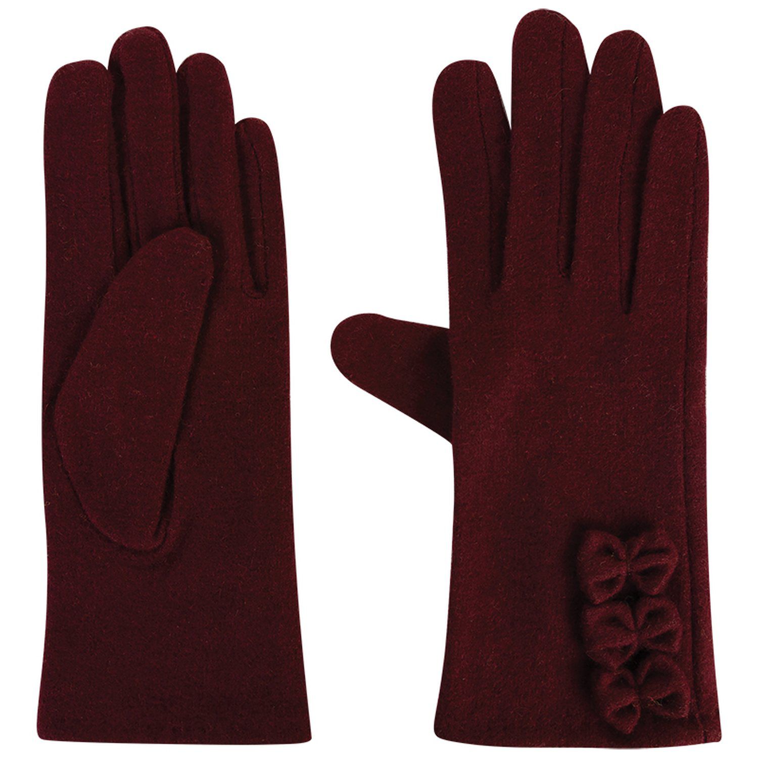 burgundy wool gloves